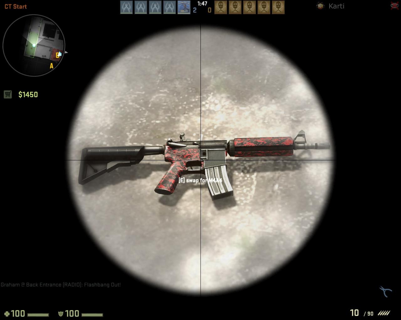 Скриншот Красная модель оружия M4A1 для CS GO